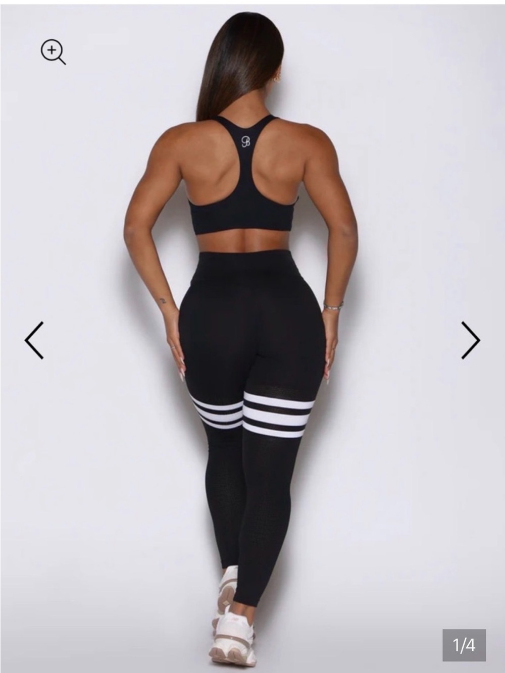 Bombshell Sportswear Black High-Waist Leggings with White Stripes size XS